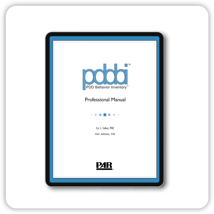 PDDBI manual cover displayed on a table